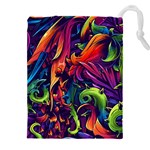 Colorful Floral Patterns, Abstract Floral Background Drawstring Pouch (4XL)
