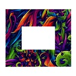 Colorful Floral Patterns, Abstract Floral Background White Wall Photo Frame 5  x 7 