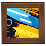 Colorful Paint Strokes Framed Tile