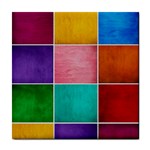 Colorful Squares, Abstract, Art, Background Tile Coaster