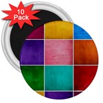 Colorful Squares, Abstract, Art, Background 3  Magnets (10 pack) 