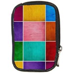 Colorful Squares, Abstract, Art, Background Compact Camera Leather Case