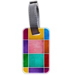 Colorful Squares, Abstract, Art, Background Luggage Tag (two sides)