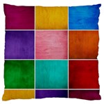 Colorful Squares, Abstract, Art, Background Large Premium Plush Fleece Cushion Case (Two Sides)