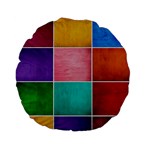 Colorful Squares, Abstract, Art, Background Standard 15  Premium Flano Round Cushions