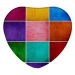 Colorful Squares, Abstract, Art, Background Heart Glass Fridge Magnet (4 pack)