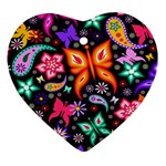 Floral Butterflies Ornament (Heart)