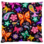 Floral Butterflies Large Cushion Case (One Side)
