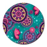 Floral Pattern, Abstract, Colorful, Flow Round Mousepad