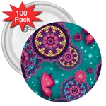 Floral Pattern, Abstract, Colorful, Flow 3  Buttons (100 pack) 