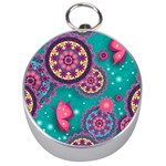 Floral Pattern, Abstract, Colorful, Flow Silver Compasses