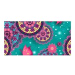 Floral Pattern, Abstract, Colorful, Flow Satin Wrap 35  x 70 
