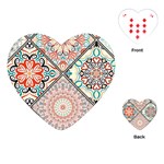 Flowers Pattern, Abstract, Art, Colorful Playing Cards Single Design (Heart)