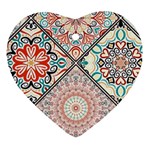 Flowers Pattern, Abstract, Art, Colorful Heart Ornament (Two Sides)