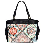 Flowers Pattern, Abstract, Art, Colorful Oversize Office Handbag (2 Sides)