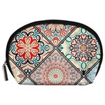 Flowers Pattern, Abstract, Art, Colorful Accessory Pouch (Large)