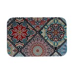 Flowers Pattern, Abstract, Art, Colorful Open Lid Metal Box (Silver)  