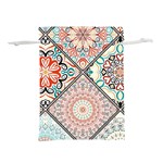 Flowers Pattern, Abstract, Art, Colorful Lightweight Drawstring Pouch (L)