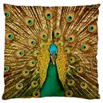 Peacock Feather Bird Peafowl Large Premium Plush Fleece Cushion Case (Two Sides)