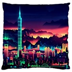 Cityscape Building Painting 3d City Illustration Large Cushion Case (One Side)