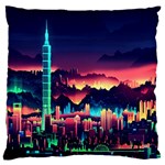 Cityscape Building Painting 3d City Illustration Standard Premium Plush Fleece Cushion Case (One Side)