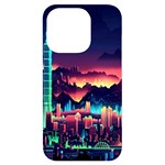 Cityscape Building Painting 3d City Illustration iPhone 14 Pro Black UV Print Case