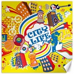 Colorful City Life Horizontal Seamless Pattern Urban City Canvas 12  x 12 