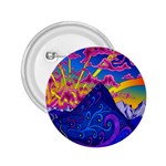 Blue And Purple Mountain Painting Psychedelic Colorful Lines 2.25  Buttons