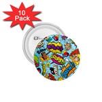 Vintage Tattoos Colorful Seamless Pattern 1.75  Buttons (10 pack)