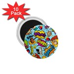 Vintage Art Tattoos Colorful Seamless Pattern 1.75  Magnets (10 pack) 