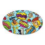 Graffiti Word Seamless Pattern Oval Magnet