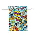 Vintage Tattoos Colorful Seamless Pattern Lightweight Drawstring Pouch (L)