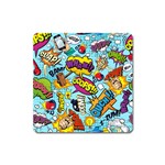 Comic Elements Colorful Seamless Pattern Square Magnet