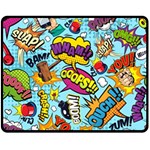 Comic Elements Colorful Seamless Pattern Fleece Blanket (Medium)