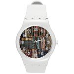 Psychedelic Digital Art Artwork Landscape Colorful Round Plastic Sport Watch (M)