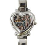Abstract Colorful Texture Heart Italian Charm Watch