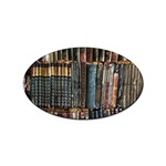 Assorted Title Of Books Piled In The Shelves Assorted Book Lot Inside The Wooden Shelf Sticker Oval (10 pack)