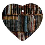 Pile Of Books Photo Of Assorted Book Lot Backyard Antique Store Heart Ornament (Two Sides)