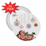 Merry Christmas  2.25  Buttons (10 pack) 