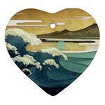 Sea Asia Waves Japanese Art The Great Wave Off Kanagawa Heart Ornament (Two Sides)