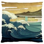 Sea Asia Waves Japanese Art The Great Wave Off Kanagawa Large Cushion Case (One Side)