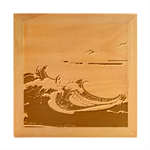 Sea Asia Waves Japanese Art The Great Wave Off Kanagawa Wood Photo Frame Cube