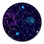 Realistic Night Sky With Constellations Round Mousepad