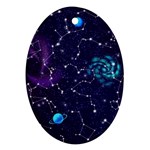 Realistic Night Sky With Constellations Ornament (Oval)
