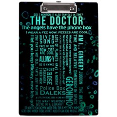 Tardis Doctor Who Technology Number Communication A4 Acrylic Clipboard from ArtsNow.com Front
