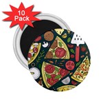 Seamless Pizza Slice Pattern Illustration Great Pizzeria Background 2.25  Magnets (10 pack) 