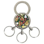 Seamless Pizza Slice Pattern Illustration Great Pizzeria Background 3-Ring Key Chain