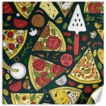 Seamless Pizza Slice Pattern Illustration Great Pizzeria Background Canvas 12  x 12 