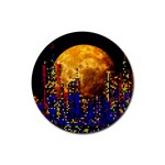 Skyline Frankfurt Abstract Moon Rubber Coaster (Round)