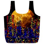 Skyline Frankfurt Abstract Moon Full Print Recycle Bag (XL)